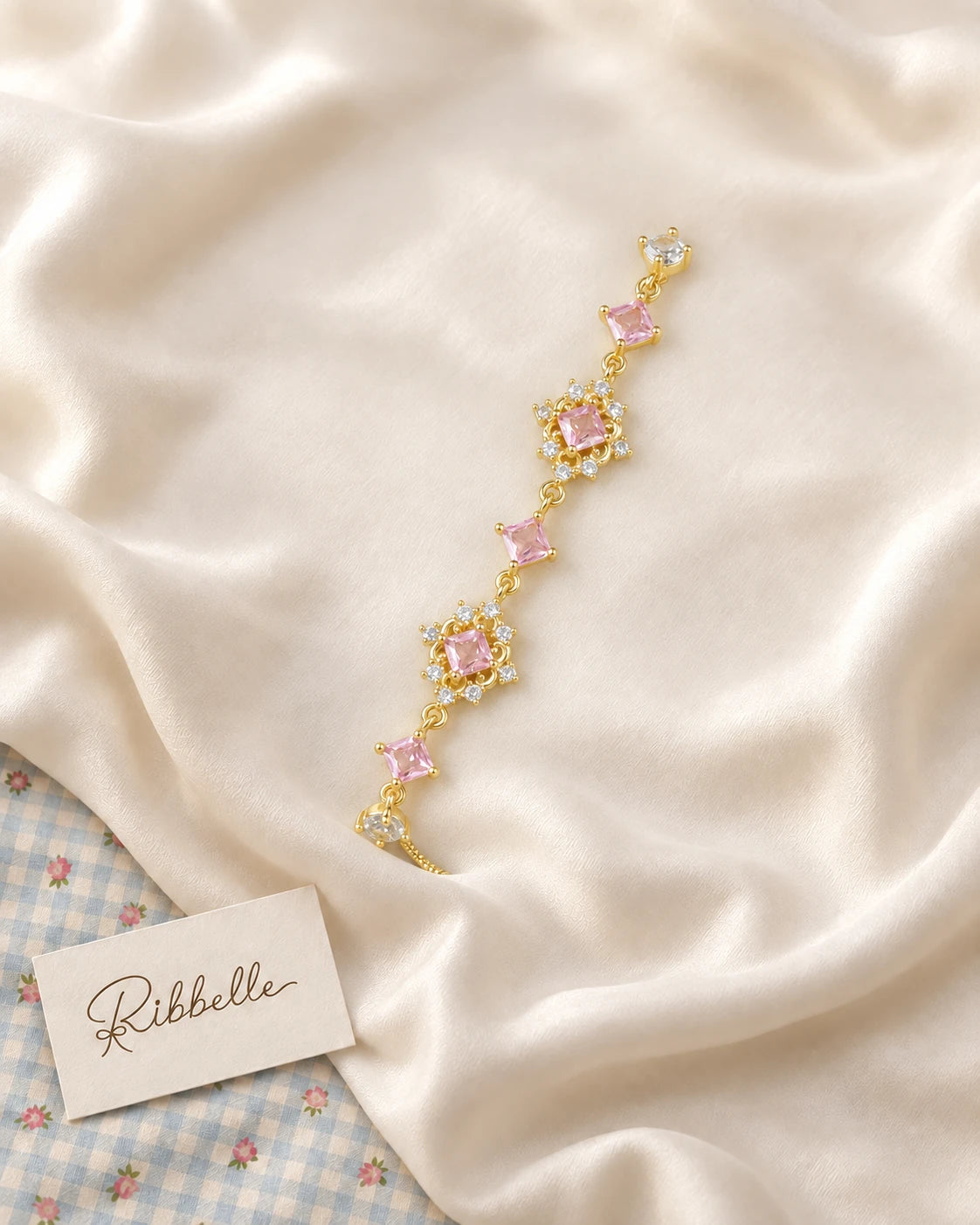 Faceted Bracelet · Pink