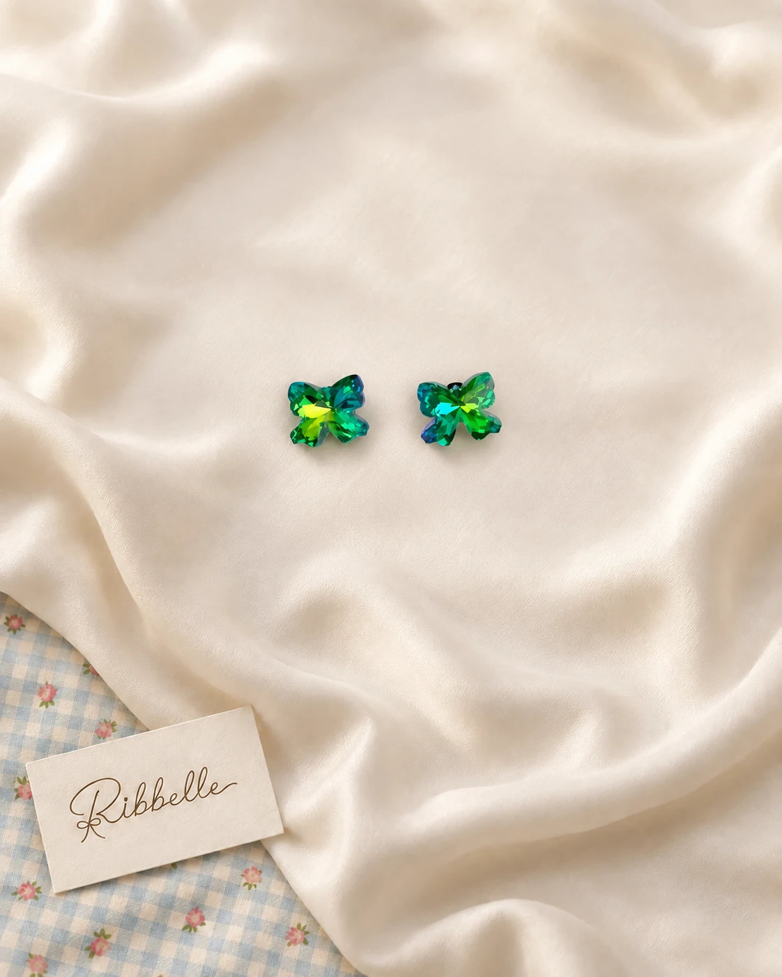 Stud Earring Collection (4 Pairs) · Green · Pair 3