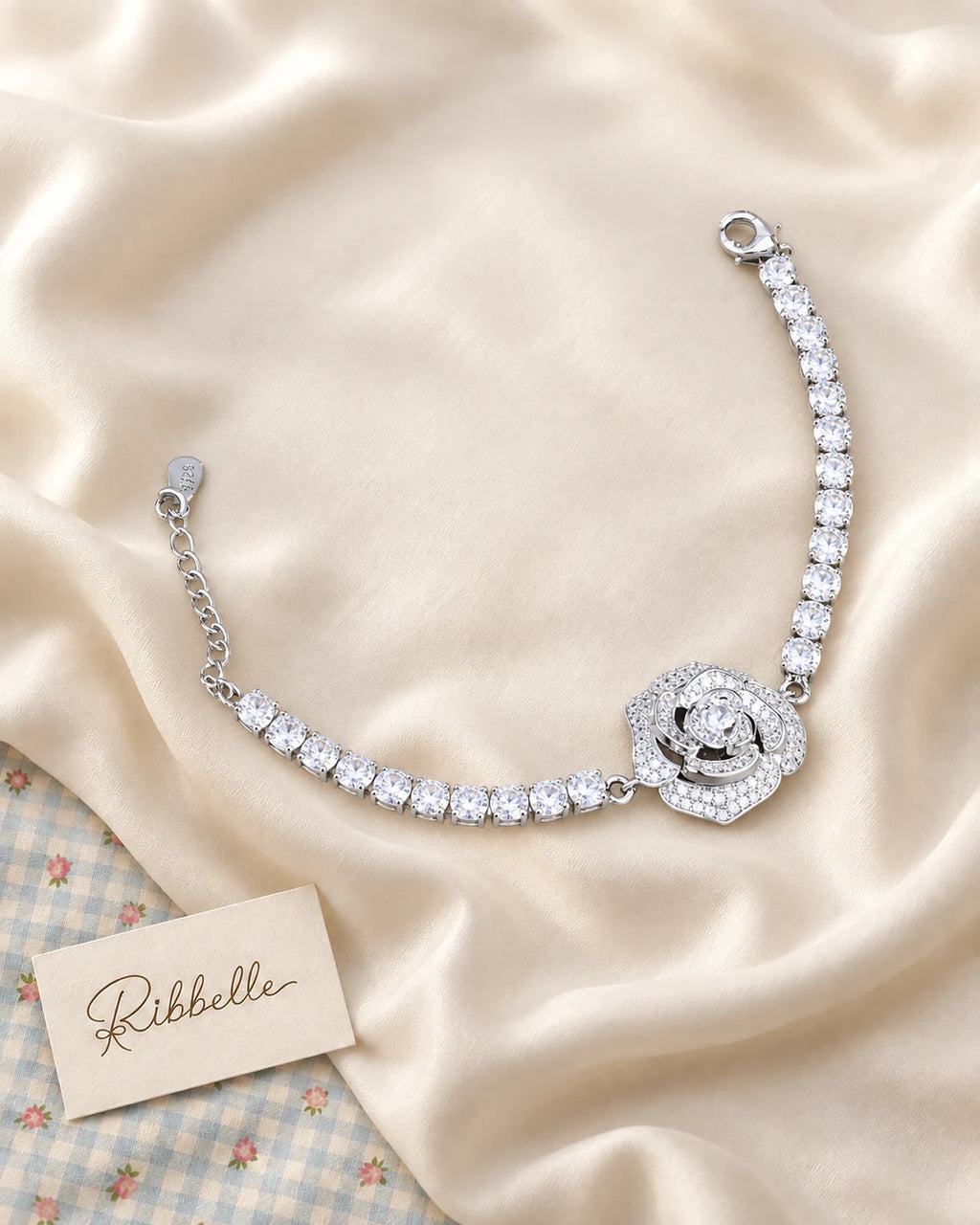 Silver Camellia Set — Bracelet