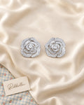 Silver Camellia Earrings