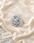 Silver Camellia Ring