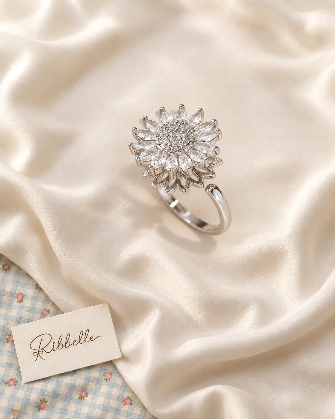 Sunflower Ring · Silver tone
