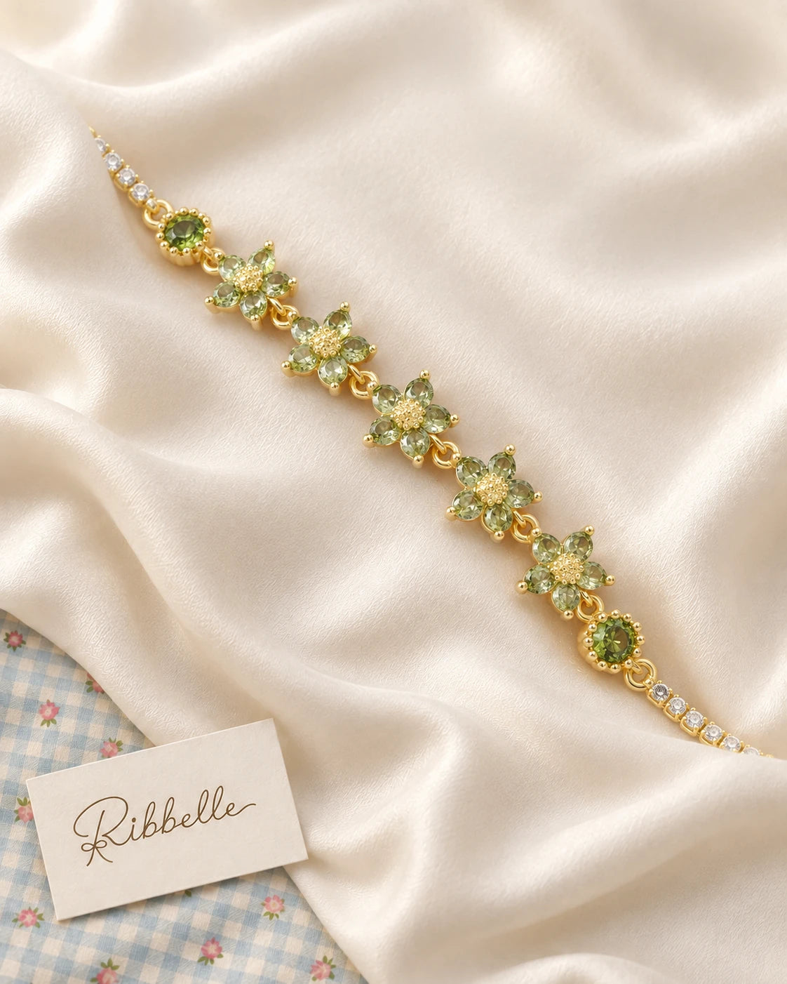 Vintage Flower Bracelet · Green