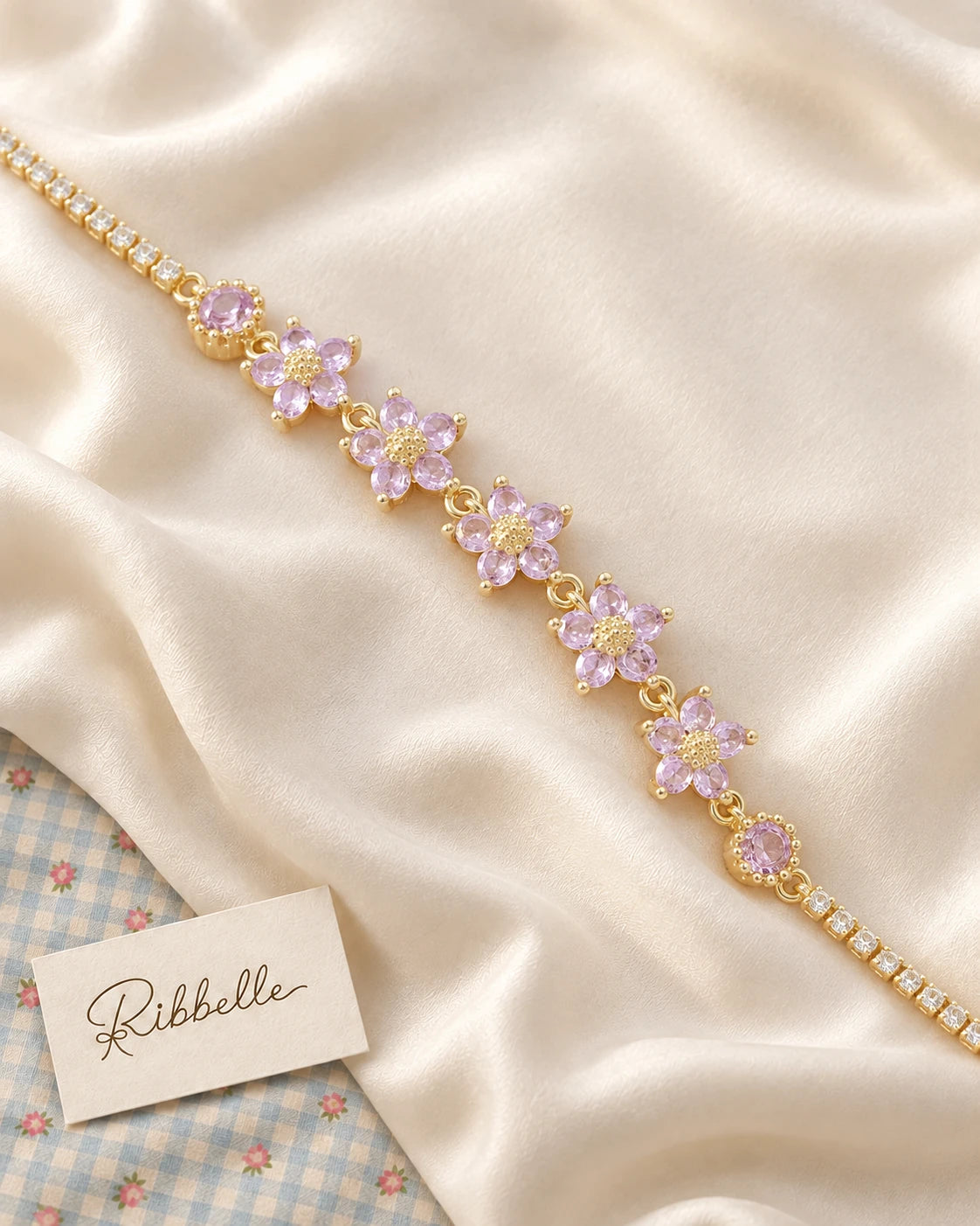 Vintage Flower Bracelet · Pink