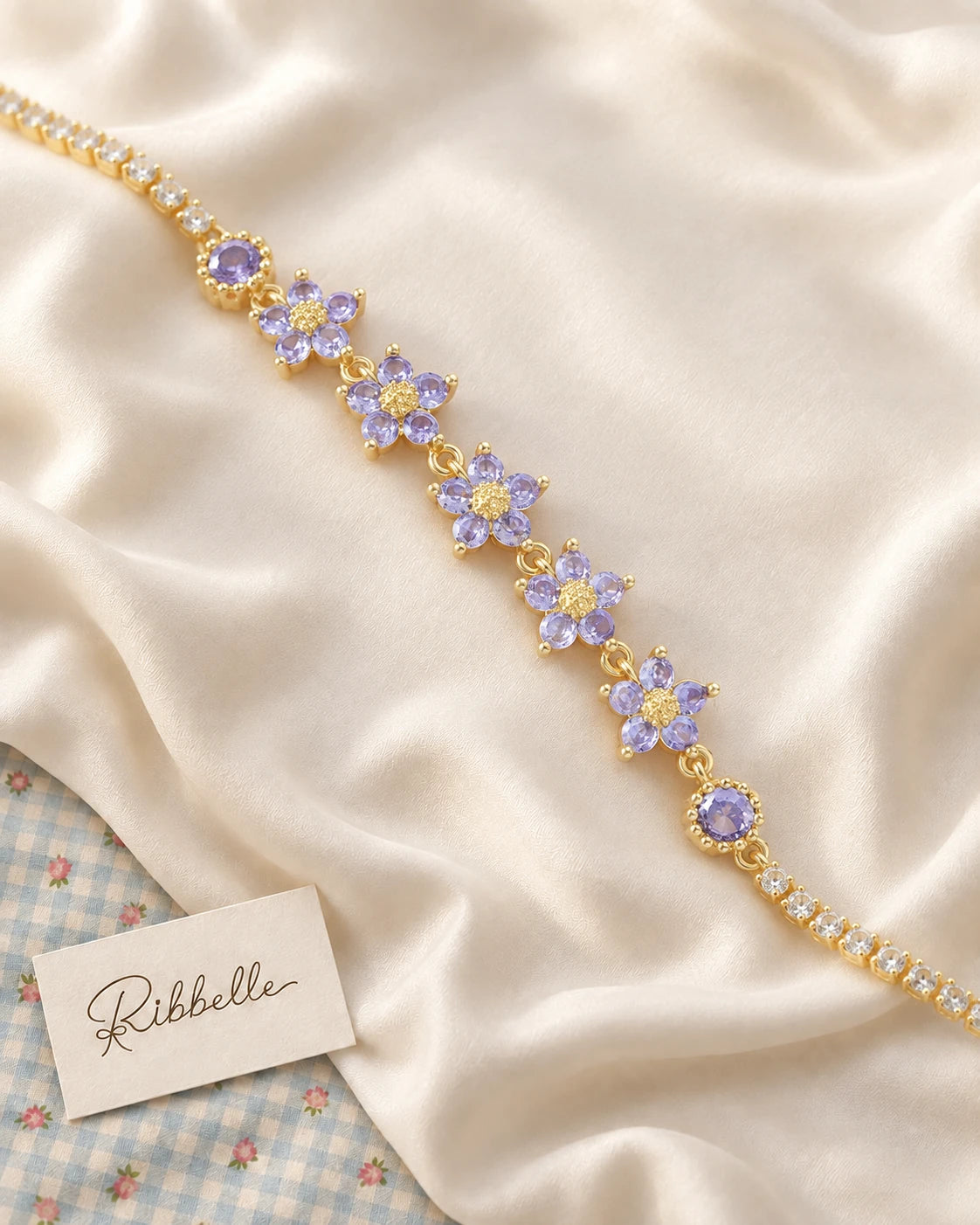 Vintage Flower Bracelet · Purple