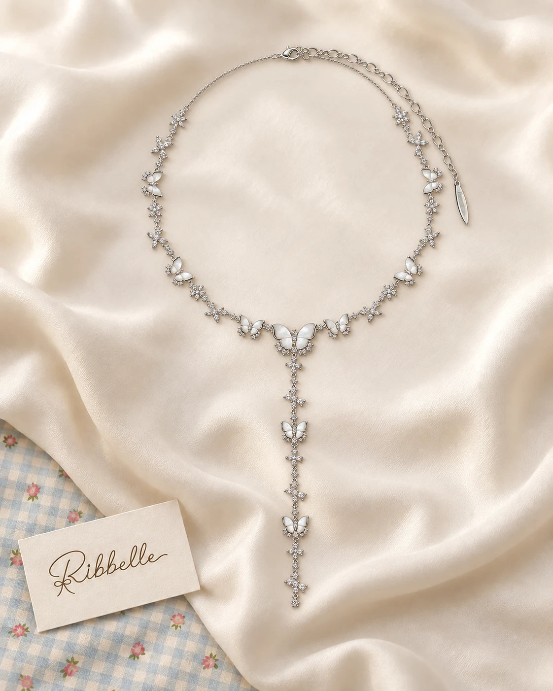 White Butterfly Necklace