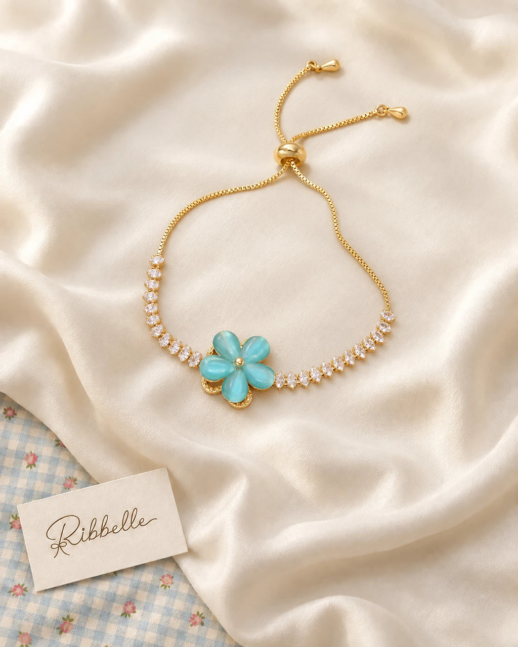 Blue Floral Set — Bracelet