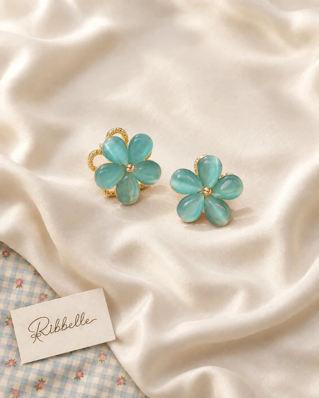Blue Floral Set — Earrings