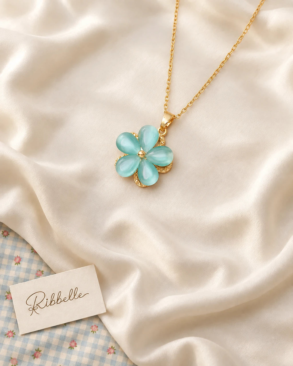 Blue Floral Set — Necklace