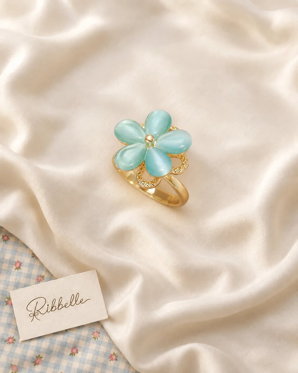 Blue Floral Set — Ring