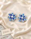 Blue Camellia Earrings