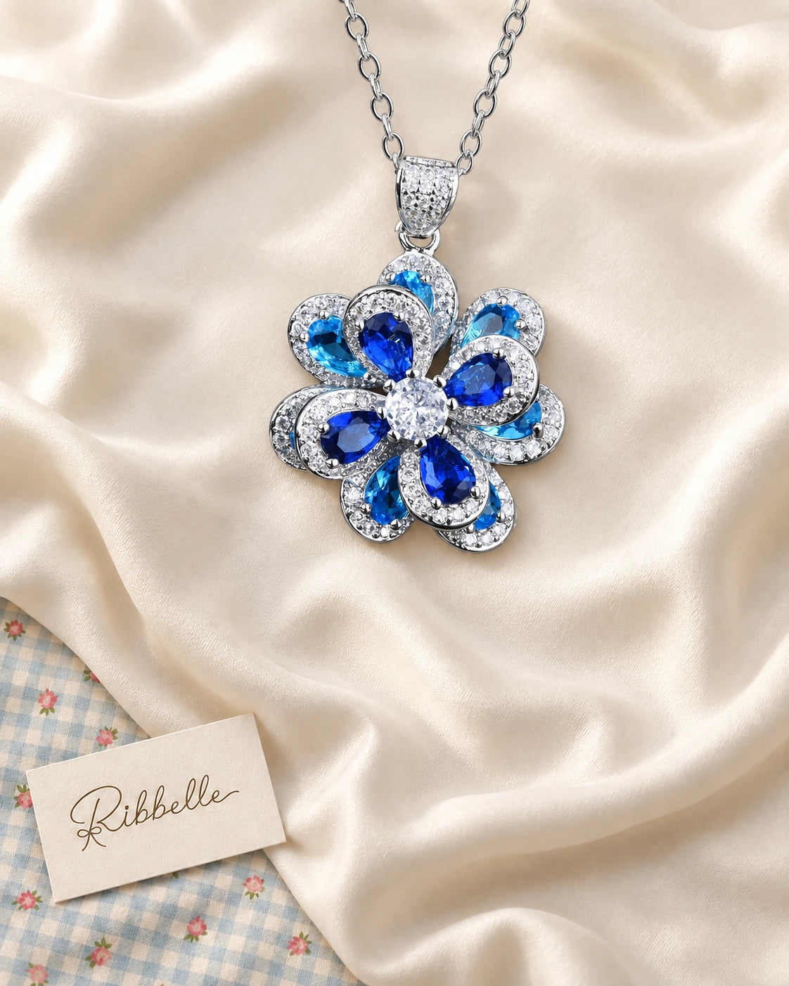 Blue Camellia Set · Necklace