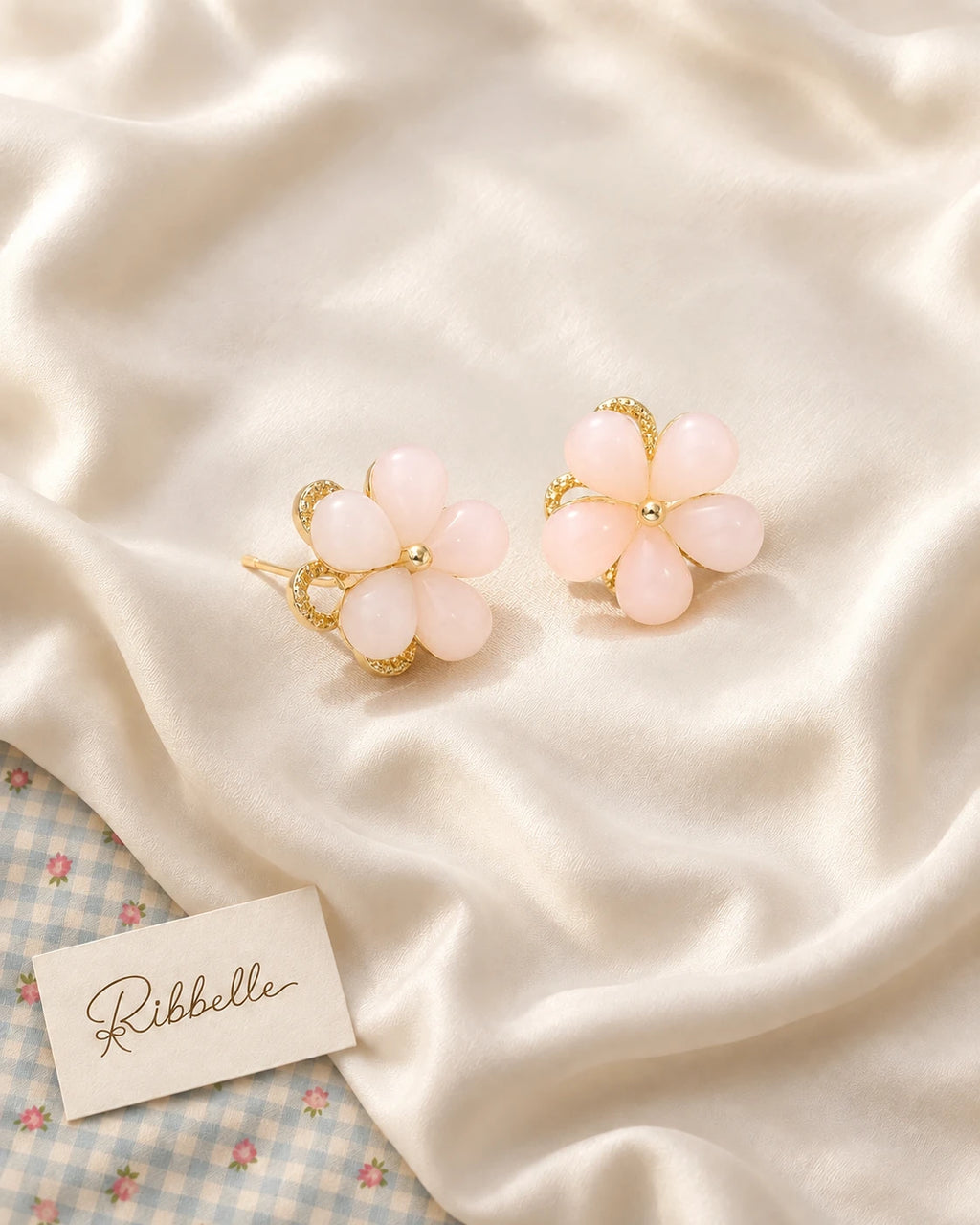 Pink Floral Set — Earrings