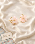 Pink Floral Earrings — Earrings