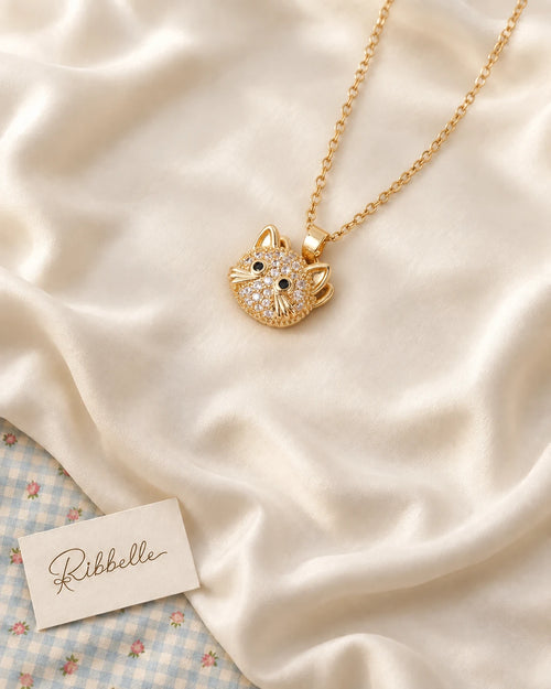 Cat Necklace · Gold tone