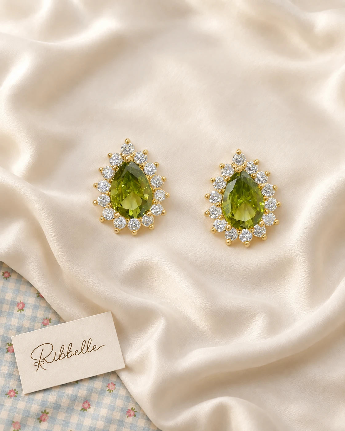Faceted Stud Earrings · Teardrop