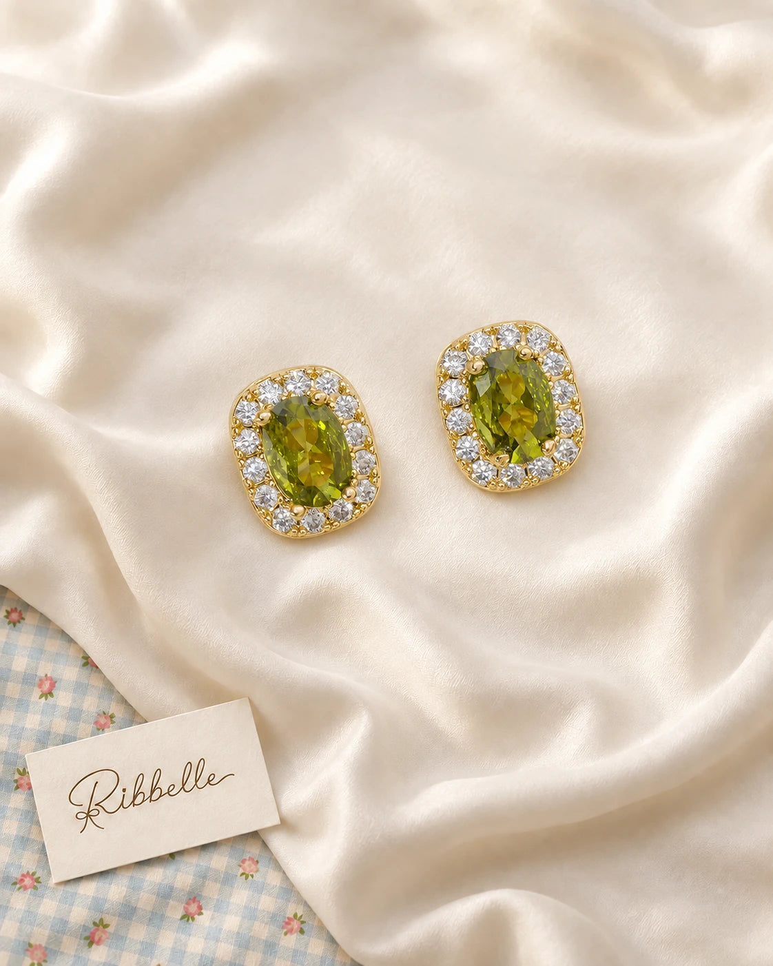 Faceted Stud Earrings · Rectangle