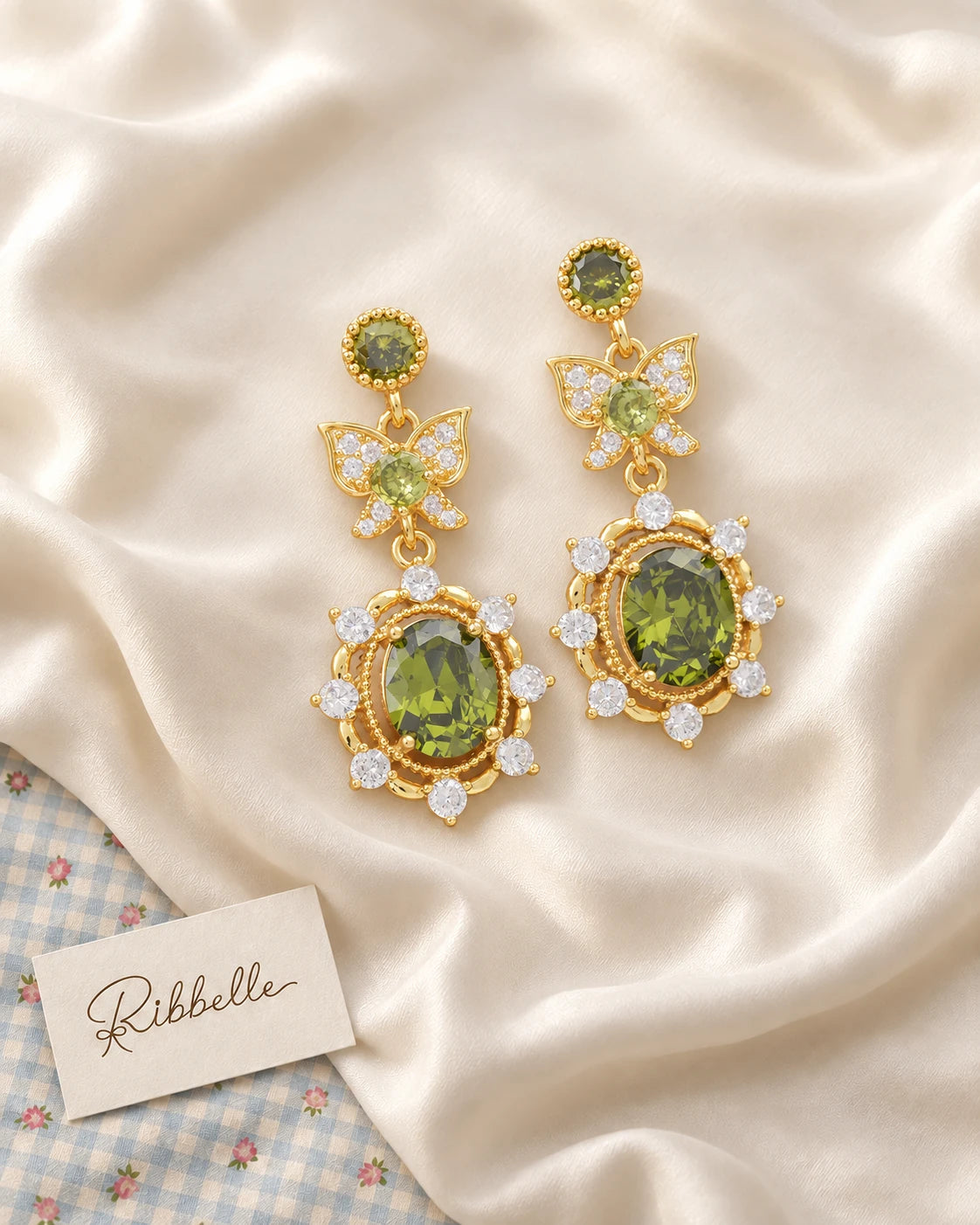 Olive Butterfly Earrings