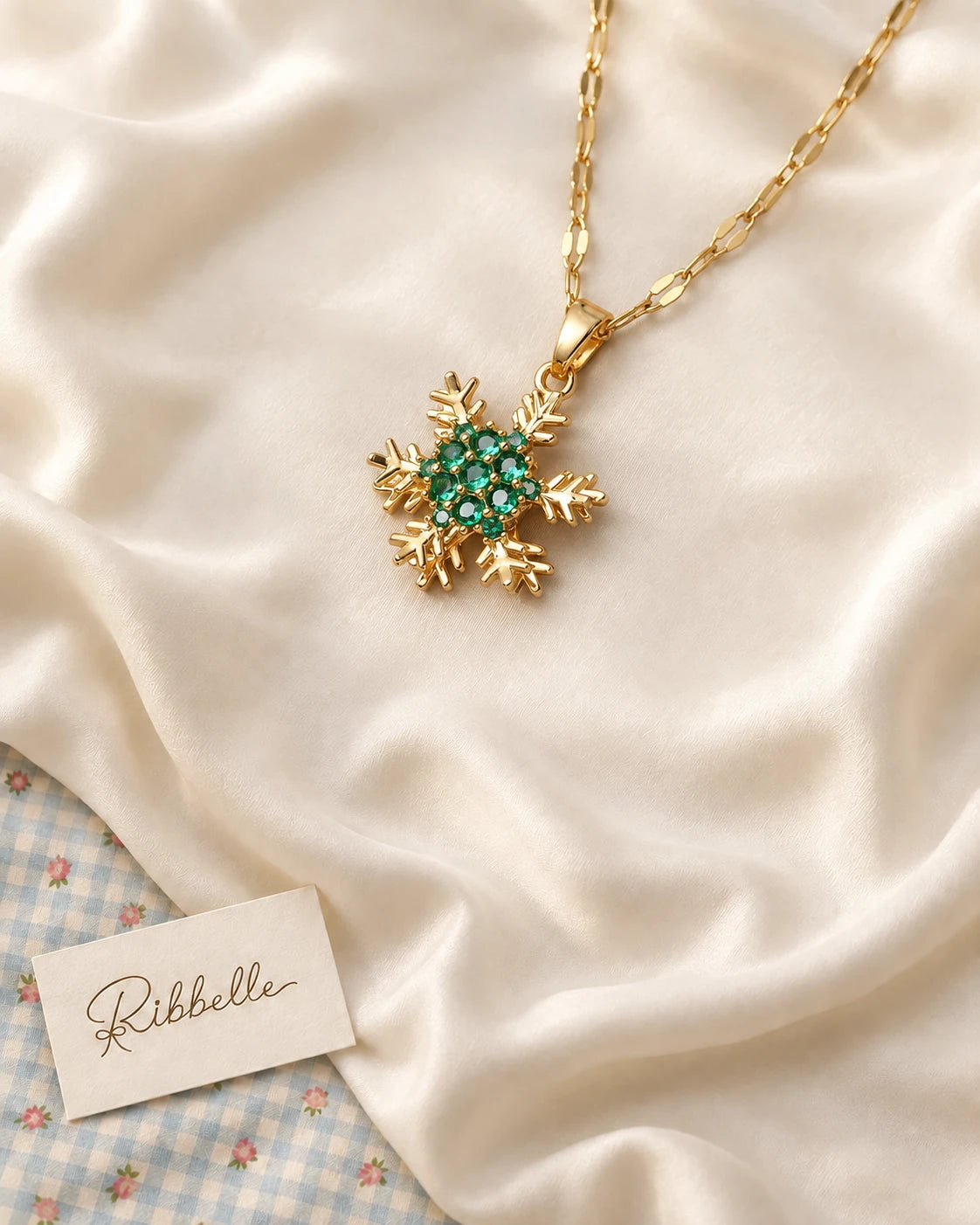 Green Snowflake Necklace