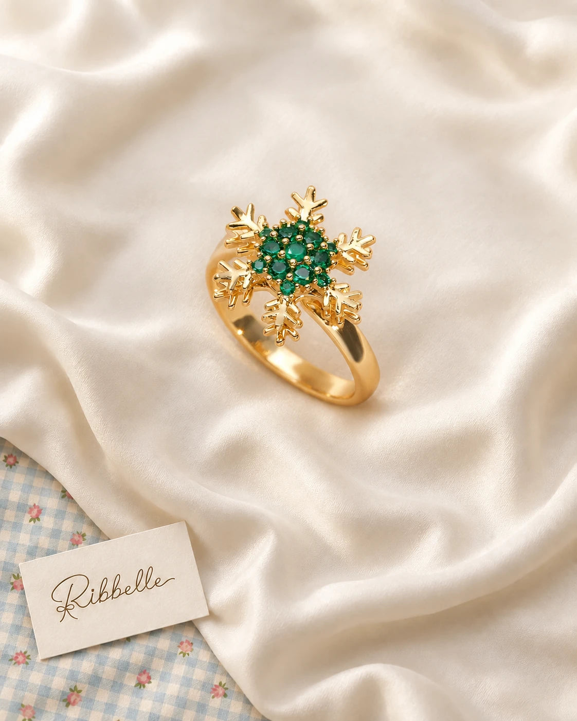 Green Snowflake Ring