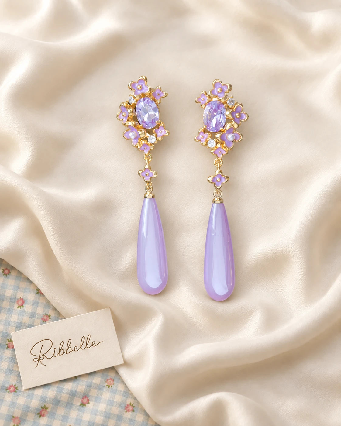 Purple Drop Earrings