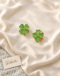 Green Four-Leaf Clover Earrings