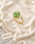 Green Four-Leaf Clover Ring