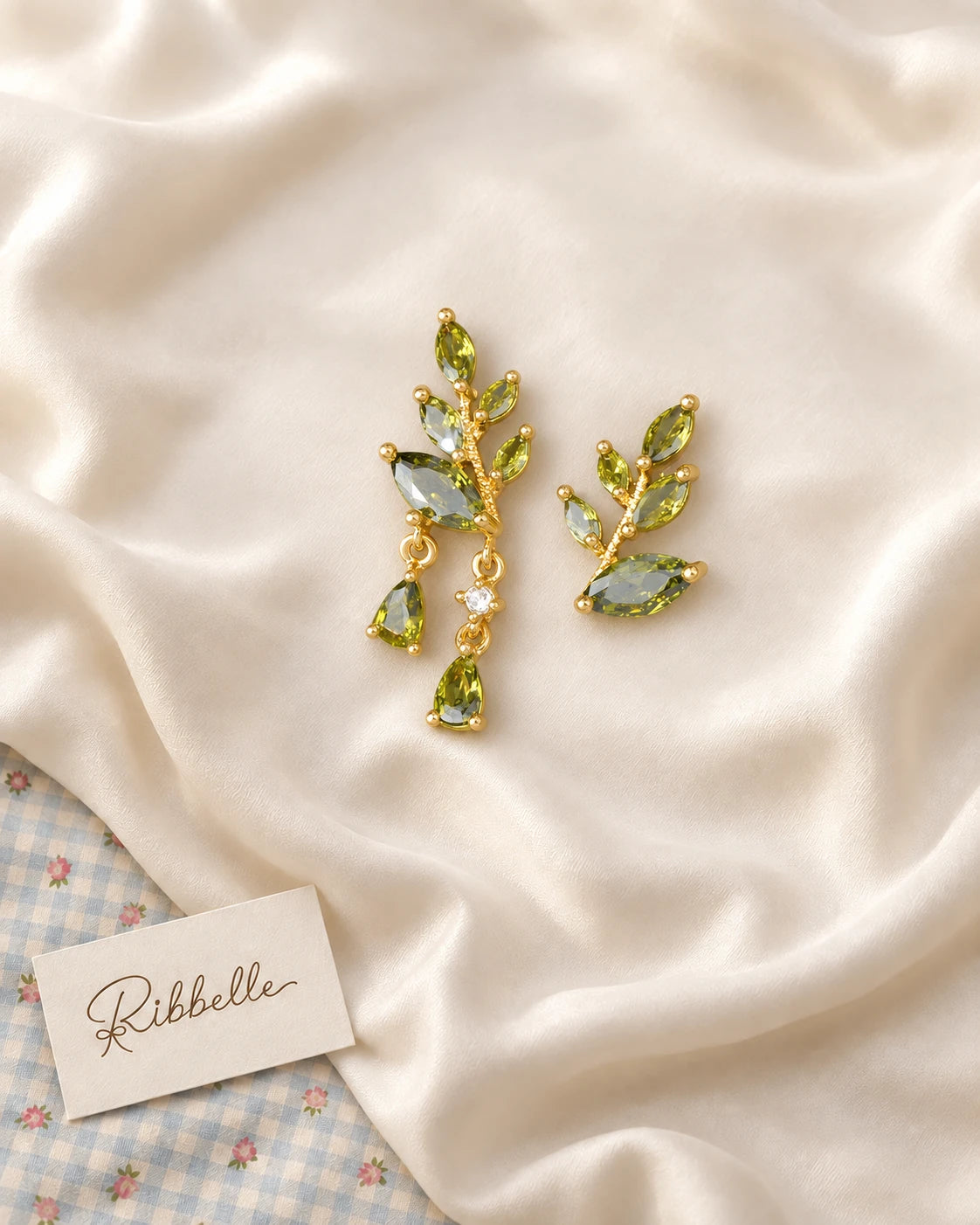 Green Leaf Earrings
