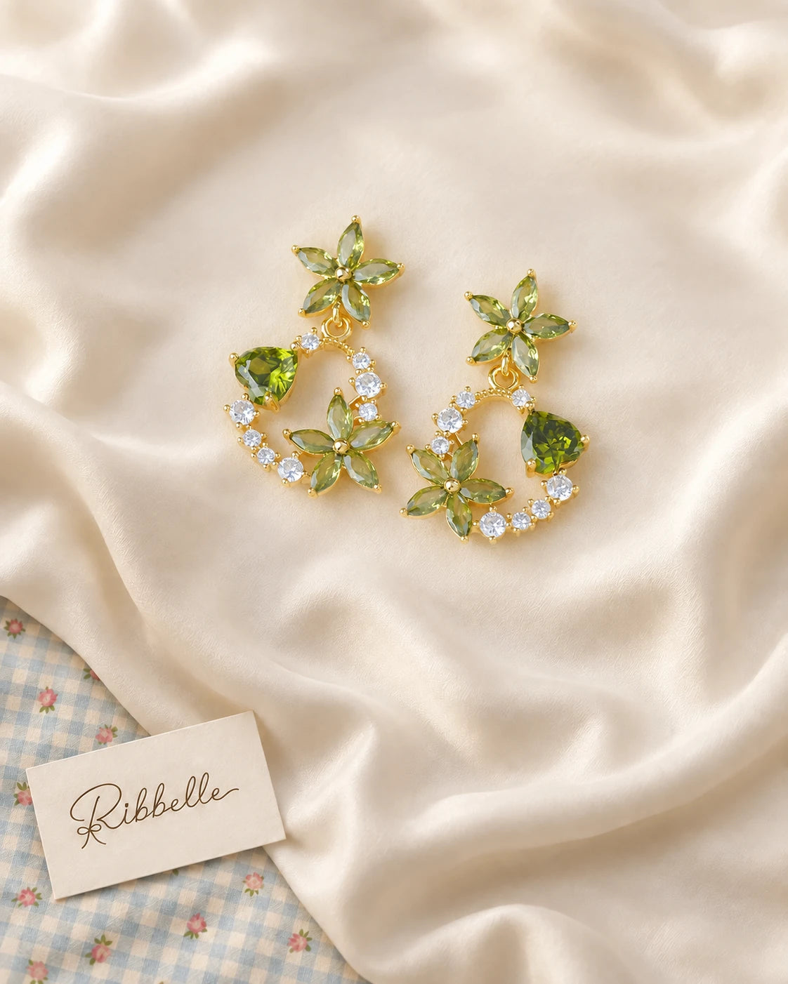 Olive Floral Earrings