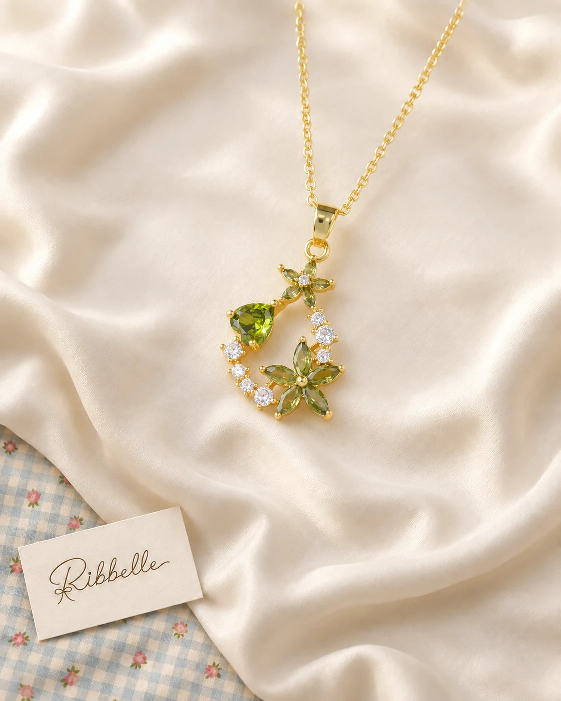 Olive Floral Necklace