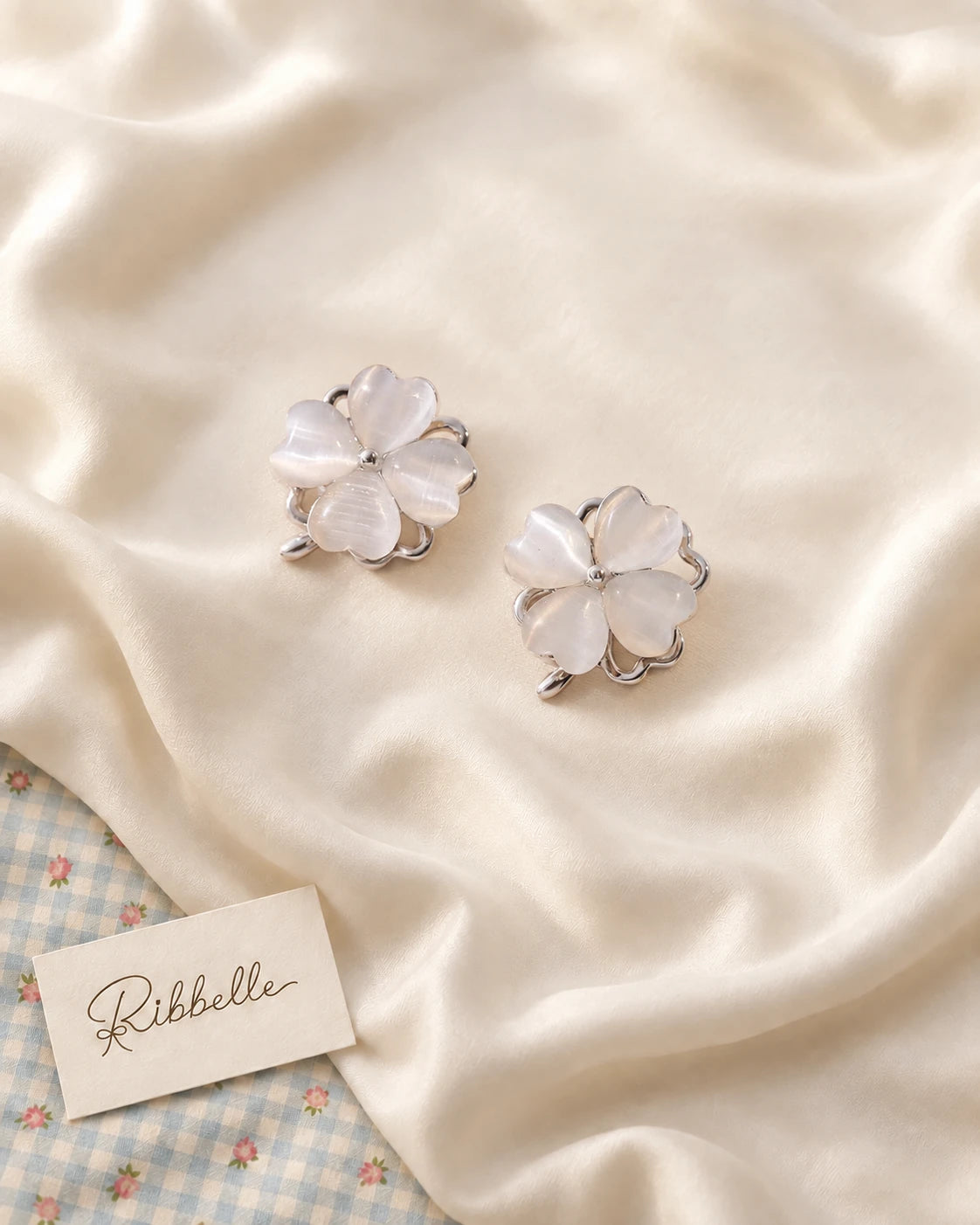 Pearlescent Clover Earrings