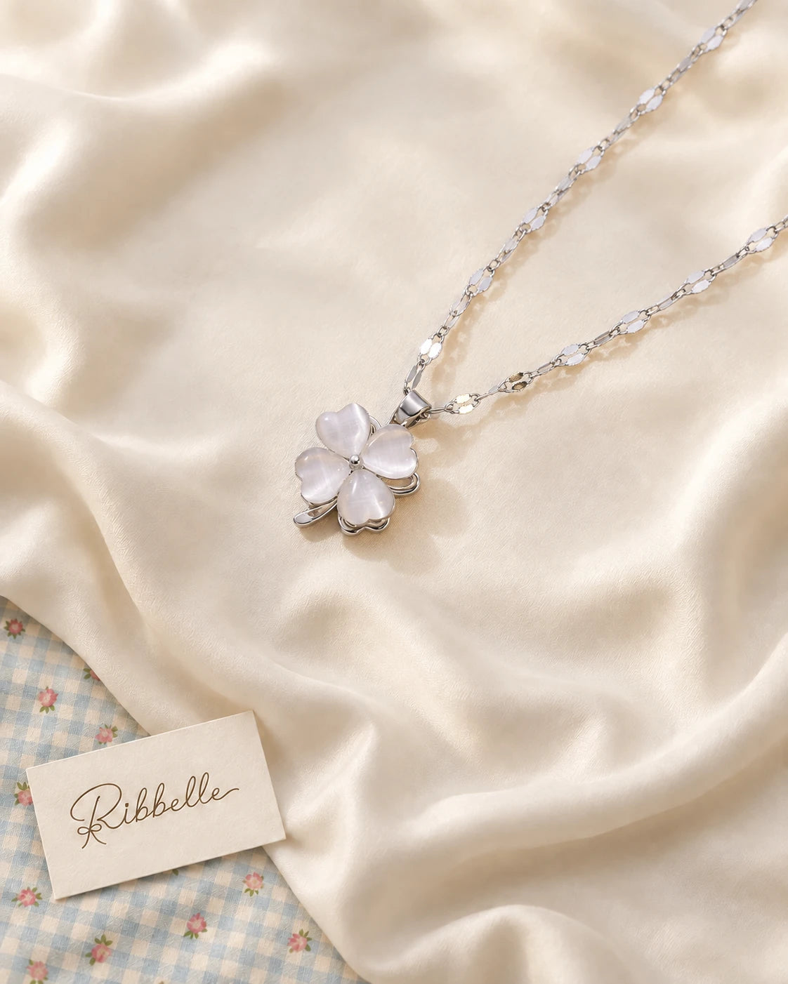 Pearlescent Clover Necklace