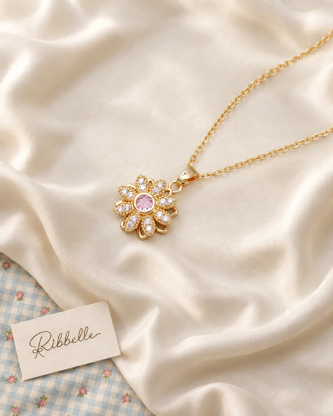 Pink Daisy Necklace