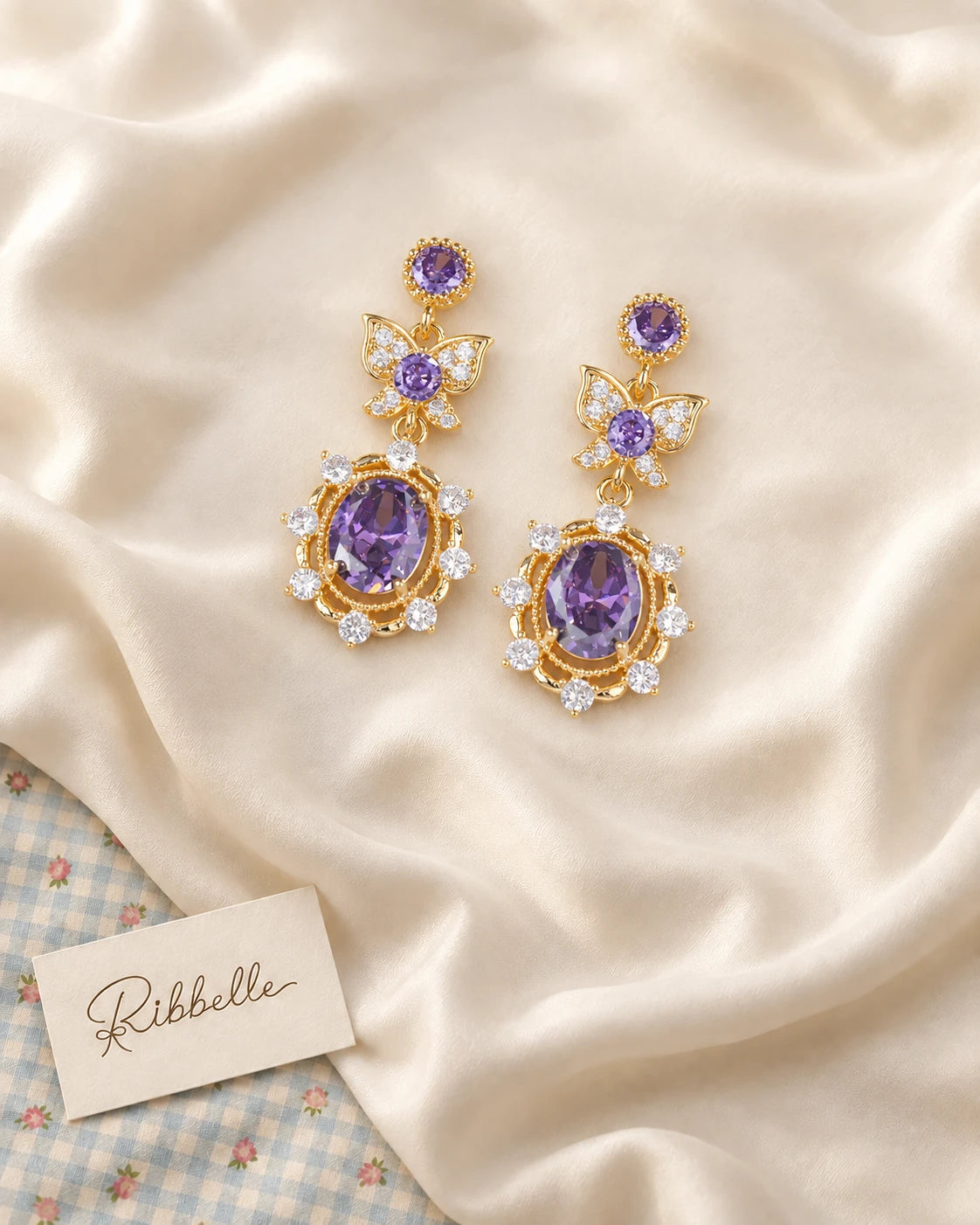 Purple Butterfly Earrings