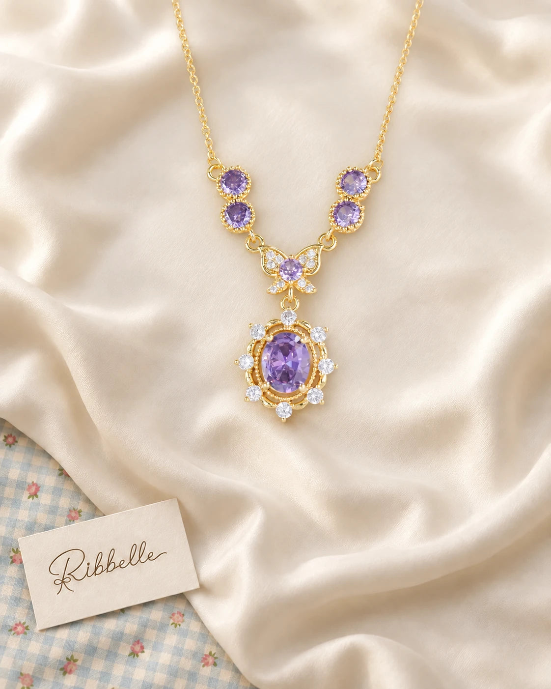 Purple Butterfly Necklace