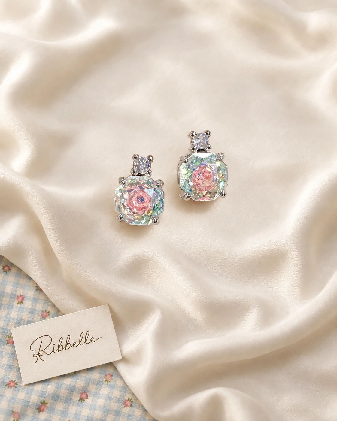Iridescent Rose Set · Stud earrings