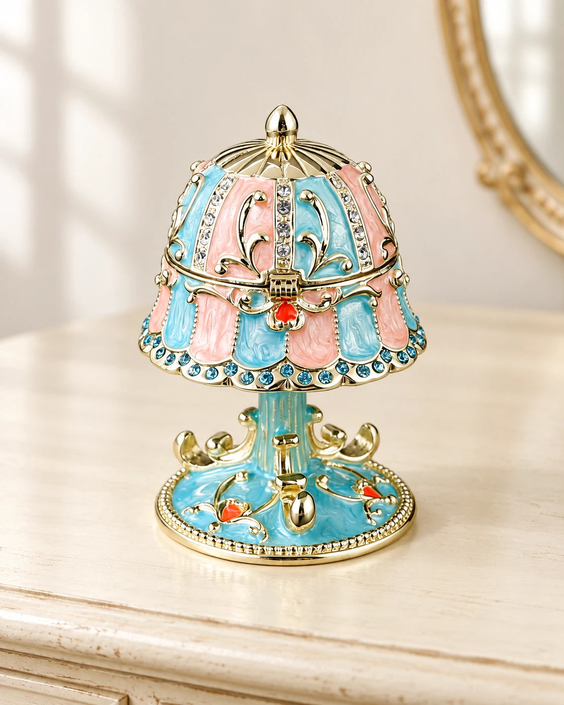 Enamel Lamp Jewelry Box