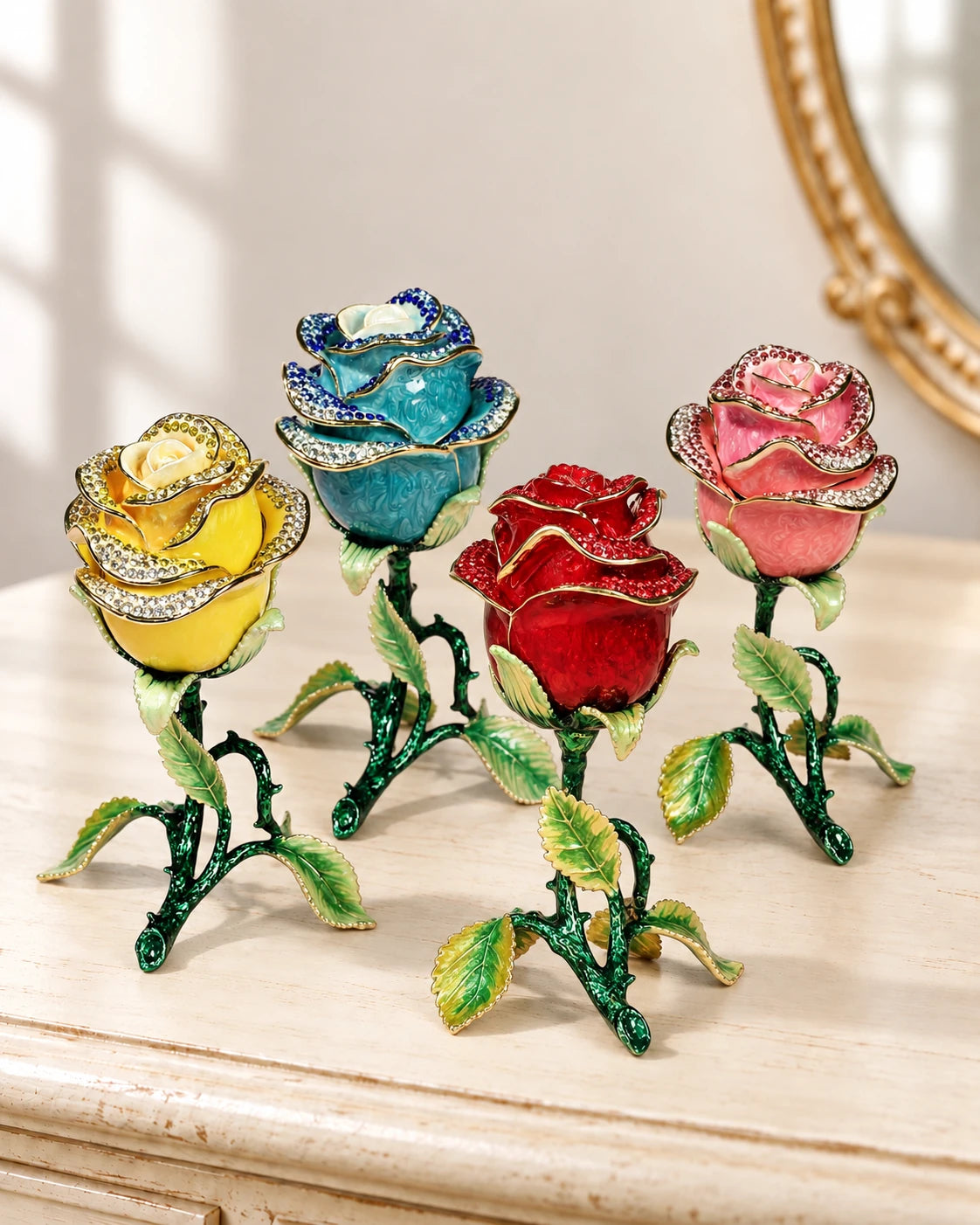 Rose Flower Jewelry Box - available colors