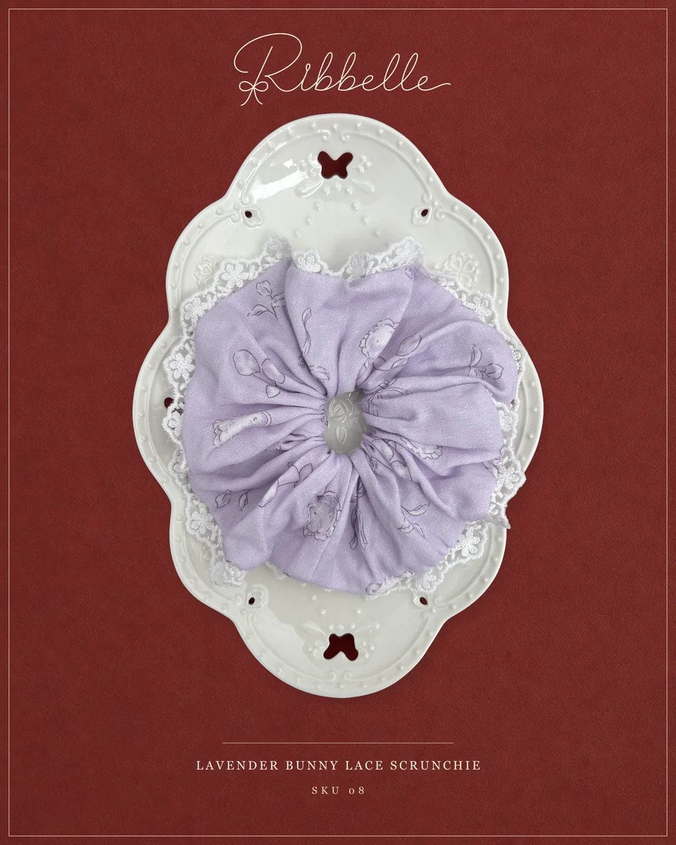 Lavender Bunny lace scrunchie